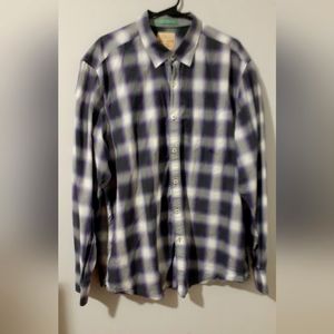 Tommy Bahama Shirt Button-Down Men's  XL Plaid Gray Purple Tencel Long Sleeve